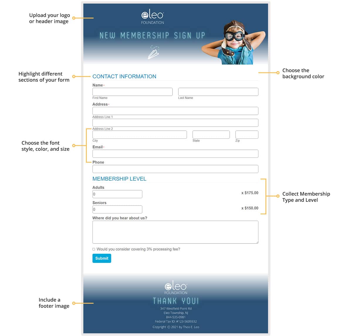 branded membership forms