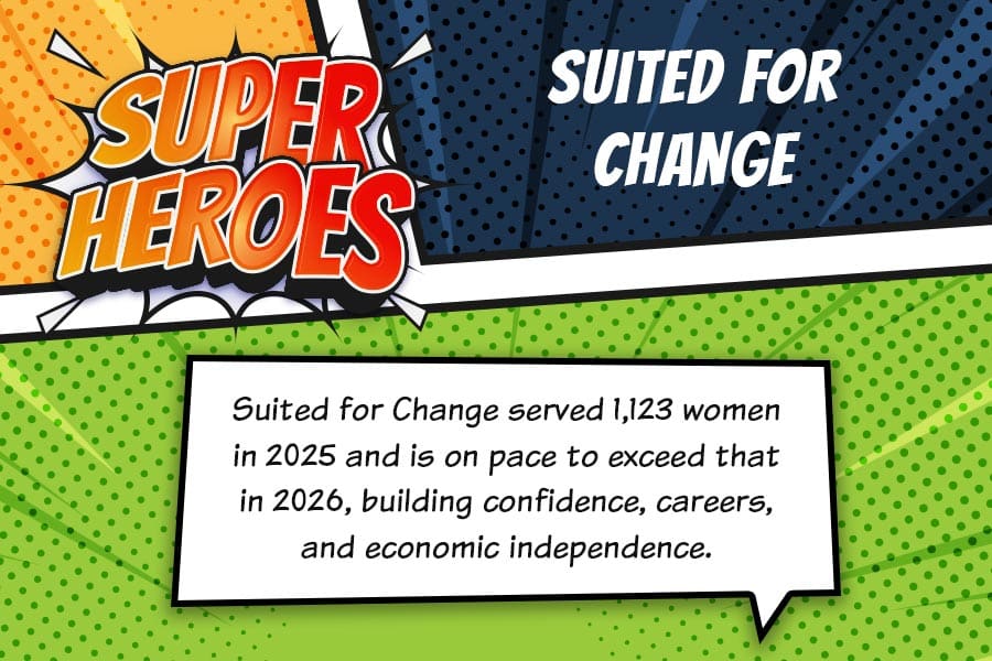 Suited for Change superhero